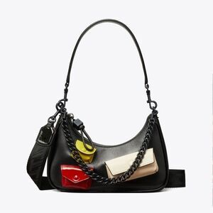 Pre-Owned Tory Burch Small Mercer Multi Pocket Shoulder Bag